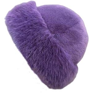 Elegant Purple  Hat  Faux Fur for Winter– Soft & Warm Russian Style